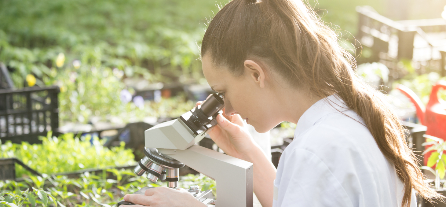 student in plant sciences